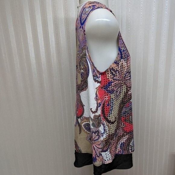 NWT Dana Buchman Top Medium Paisleys Sleeveless Laser Cuts T M NEW - Picture 3 of 9